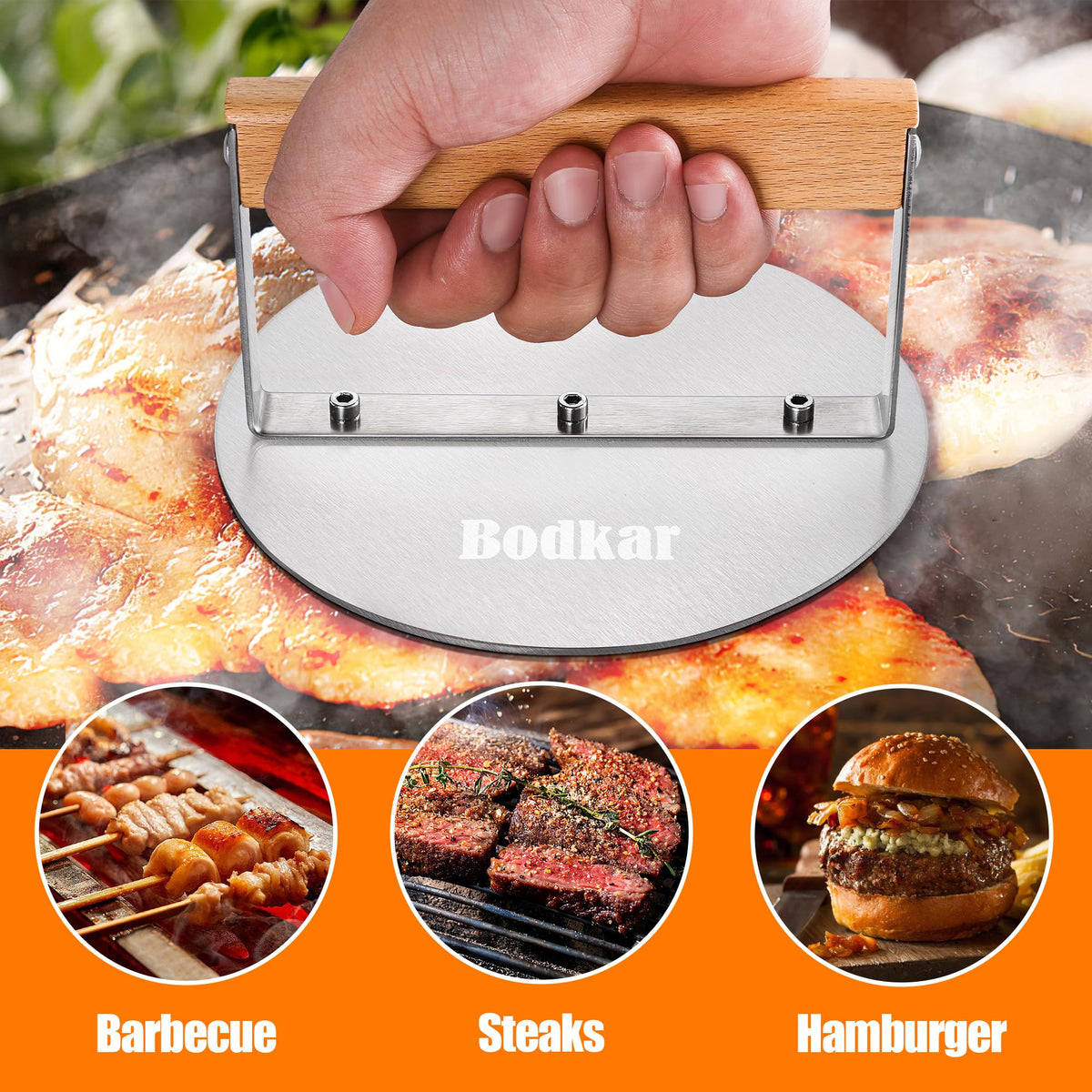 bodkar burger press wide pan compatibility with various cookware