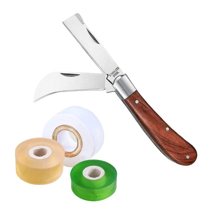 BODLYL double blades garden knife with curved and straight blades for precise pruning