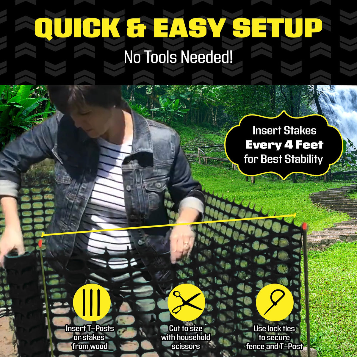 Boen multi-function fencing suitable for garden, safety, and worksite projects