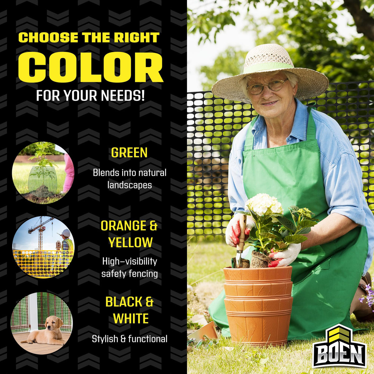 Boen UV-protected polyethylene material resists fading in outdoor conditions