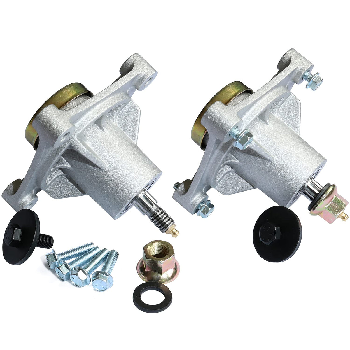 Boeray 2-pack spindle assembly with grease zerk for easy lubrication.