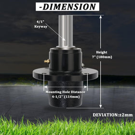 boeray spindle assembly includes grease fitting for easy lubrication and maintenance