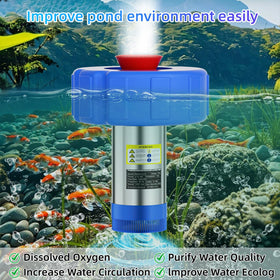 BOFEKTE 15000 GPH flow powering bold fountain action in outdoor pond