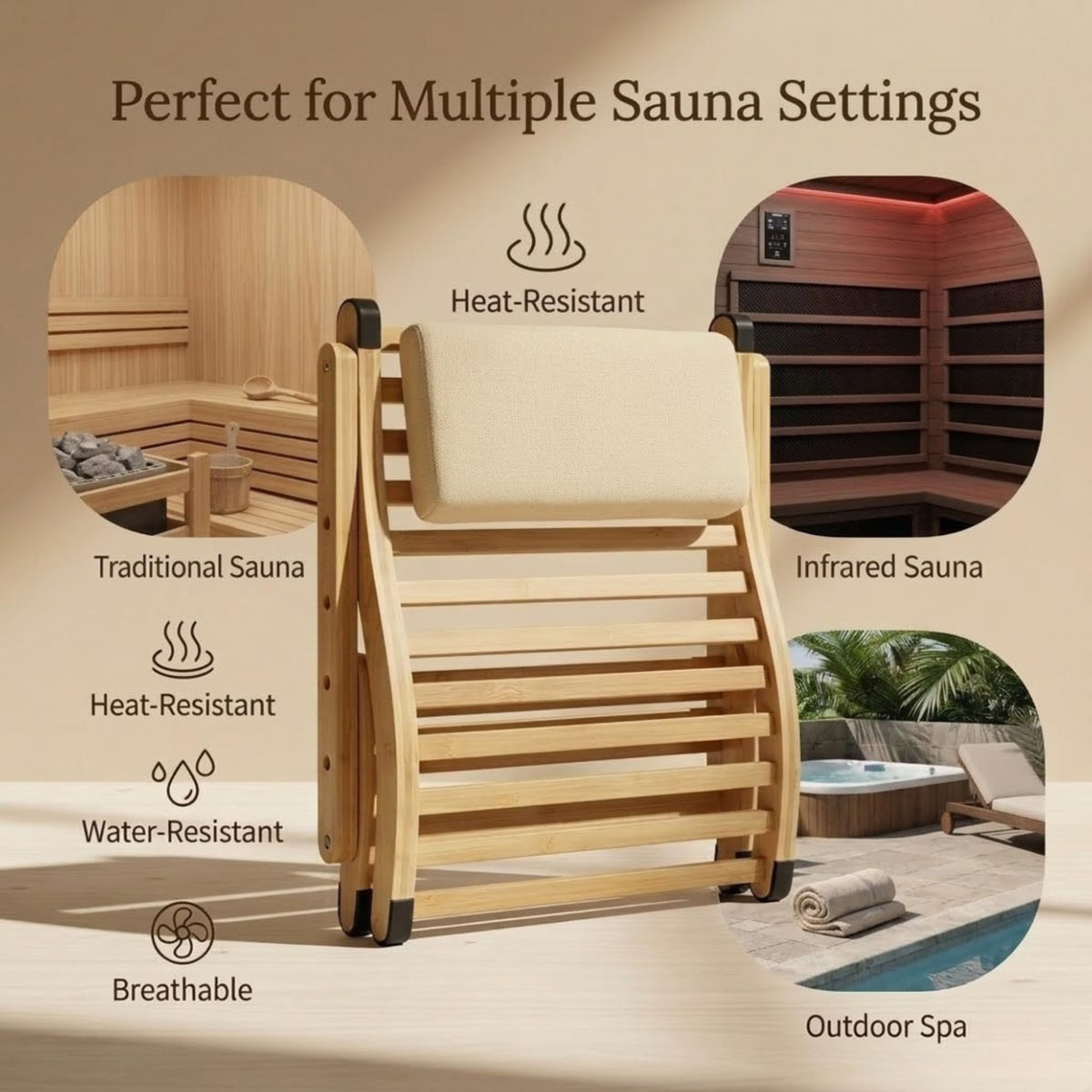 BOHÄY non-slip rubber feet secure the backrest on benches
