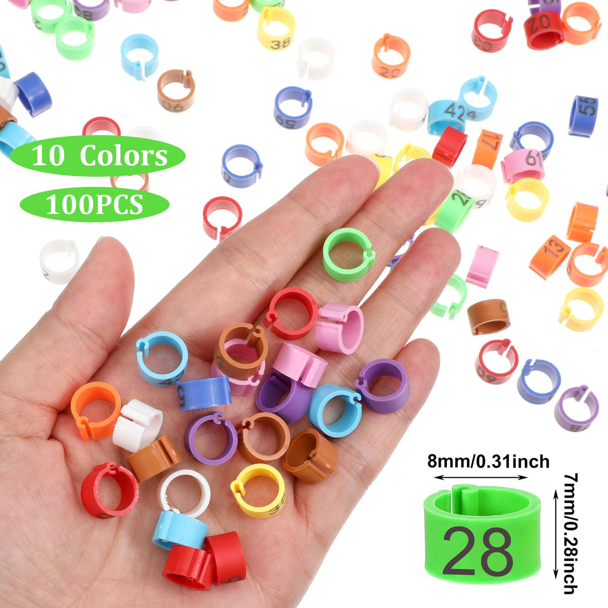 BOHUIZ numbered leg bands 0–100 for easy bird tracking.