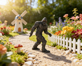 BOIHEGU Bigfoot miniature garden figurine adds mythical charm to tiny indoor scenes