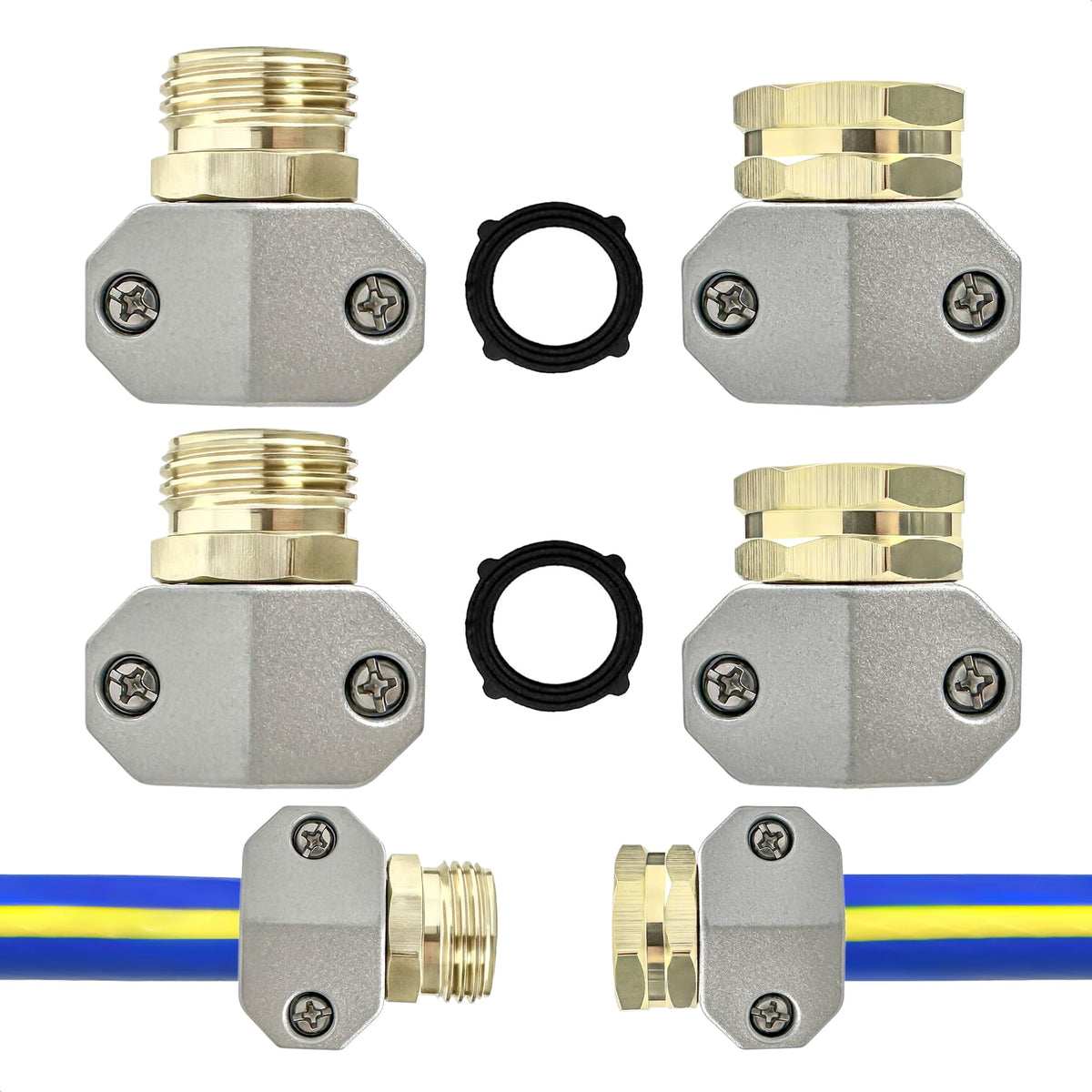 Boinio hose end repair kit male connector with aluminum body for a secure seal
