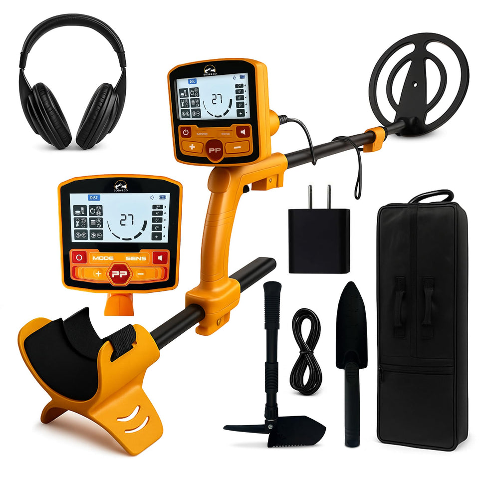 BoJa&amp;Co metal detector in all-metal mode for precise coin hunting