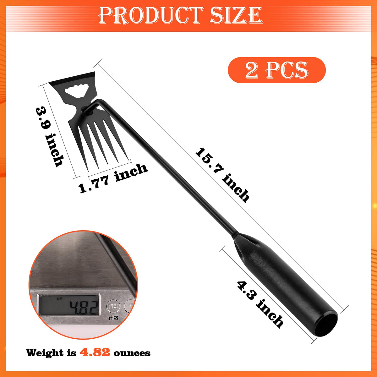 BokingOne 16-inch weeder handle extending reach during weeding.
