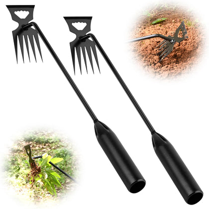 BokingOne weed puller tool with 4-tine design for easy root removal.