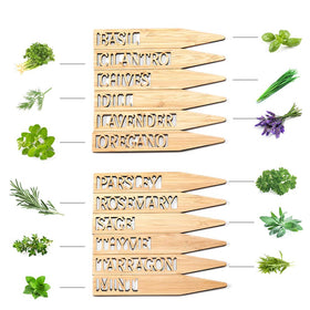 Boldernest laser-cut names on markers for durable herb labels