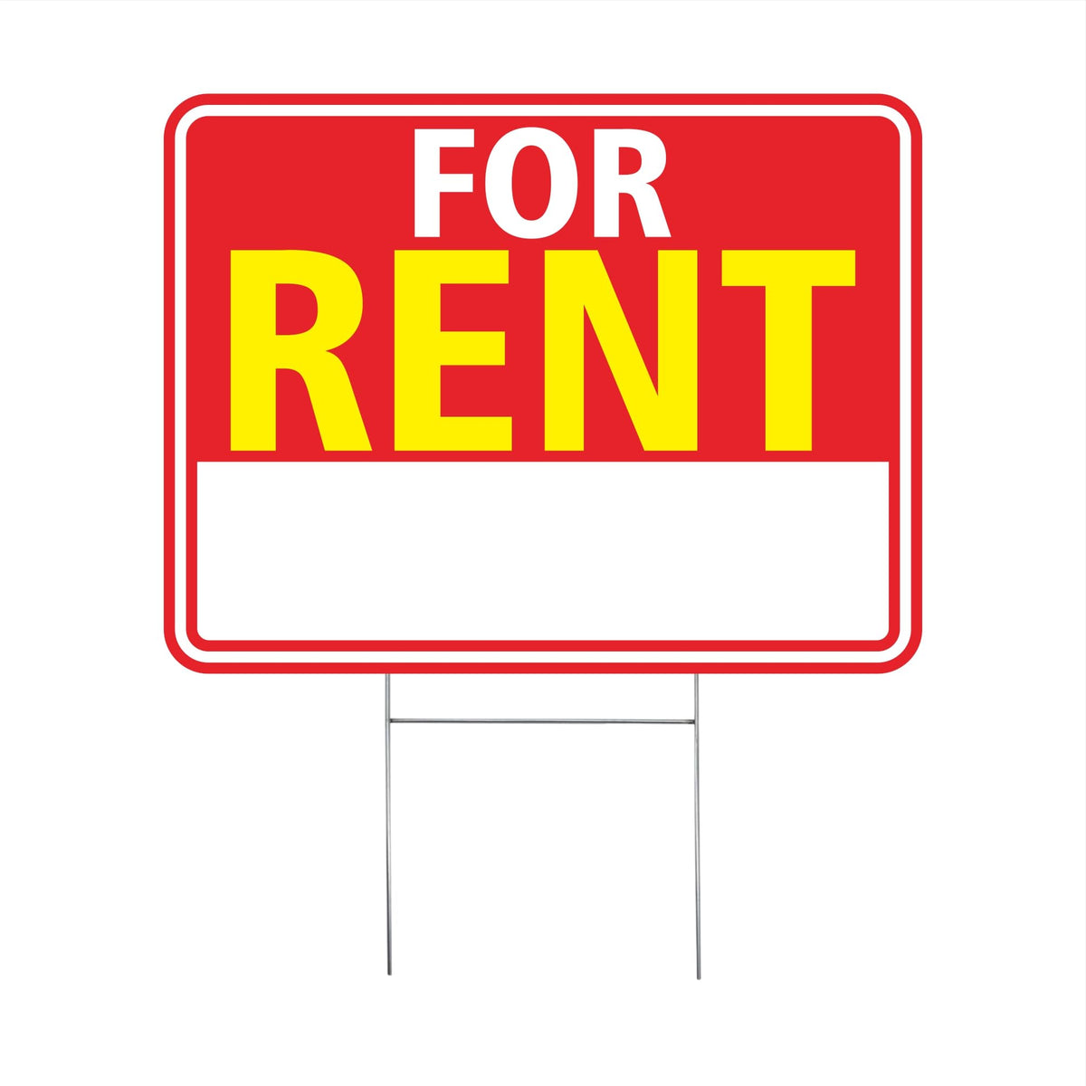 BOLDVANTIX For Rent sign front view with high-contrast colors for curb appeal.