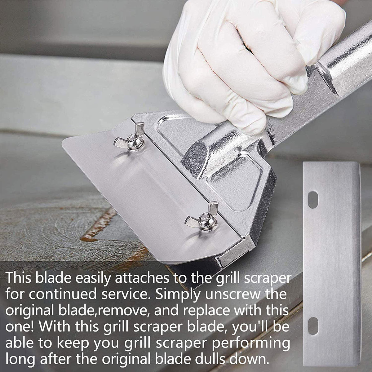 BOLEXINO sharp-edge blade assists in removing tough residues without damaging surfaces