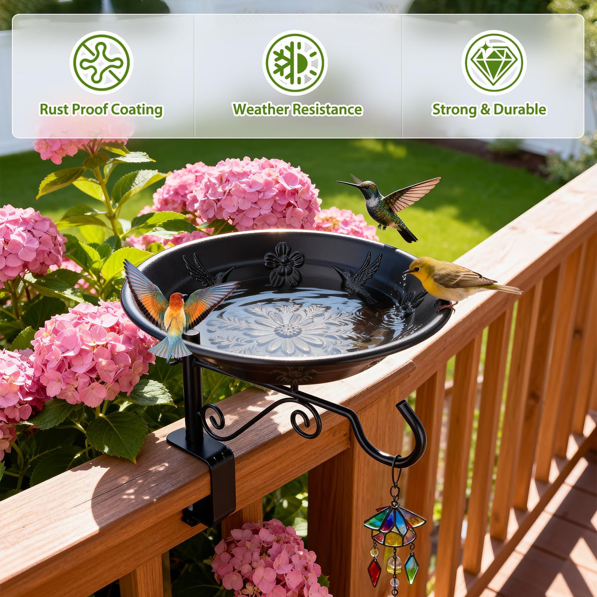 BOLITE decorative hook for lanterns and wind chimes adds garden ambiance