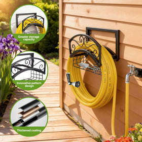 BOLITE hose holder installed outdoors on wall for easy reach