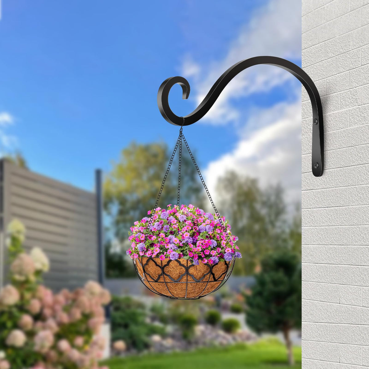 BOLITE metal bird feeder hanger shows off bird feeder with durable support