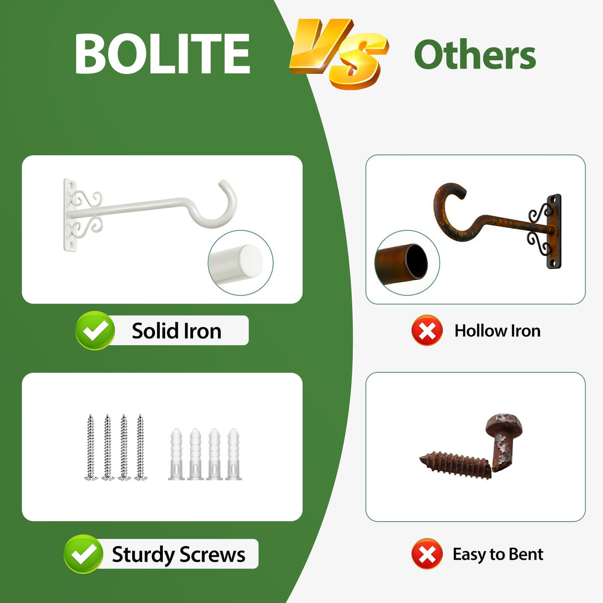 BOLITE wind chime hanger hook supports light outdoor decor