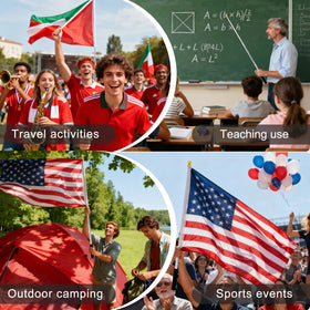 Boliyoooki flag pole compact collapsed size for easy storage in bags.