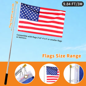 Boliyoooki flag pole soft sponge grip offers comfortable, non-slip handling.