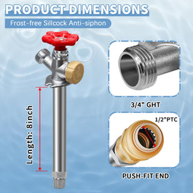 Boltigen 1/2 inch inlet supports PEX CPVC copper piping options.