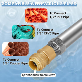 Boltigen 3/4 inch hose bibb outlet for easy hose attachment.