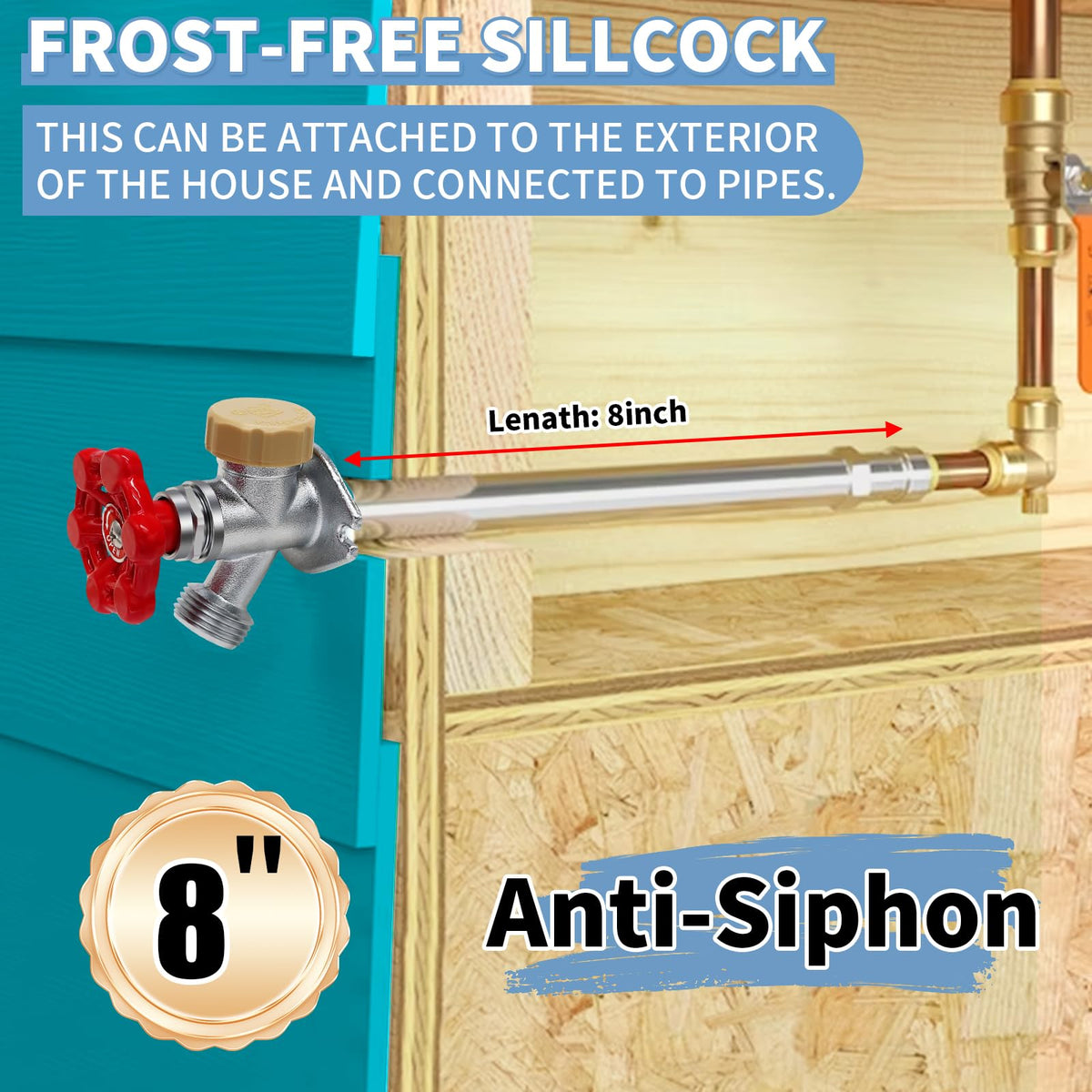 Boltigen anti-siphon valve protects water quality during outdoor use.