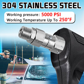 Boltigen 3/8 NPT male-to-female anti-twist connector reduces twists during use.