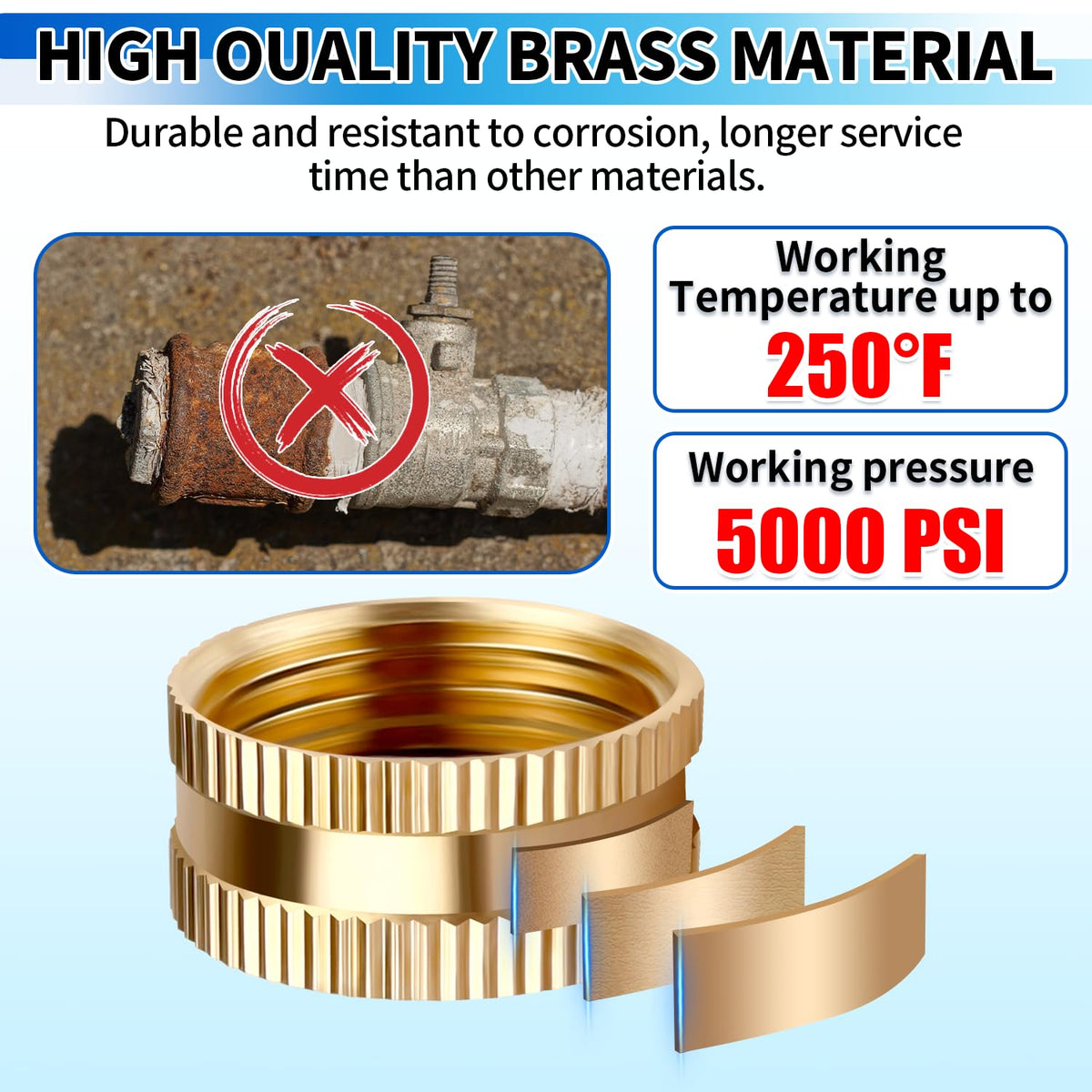 Boltigen brass and plastic construction offers outdoor durability