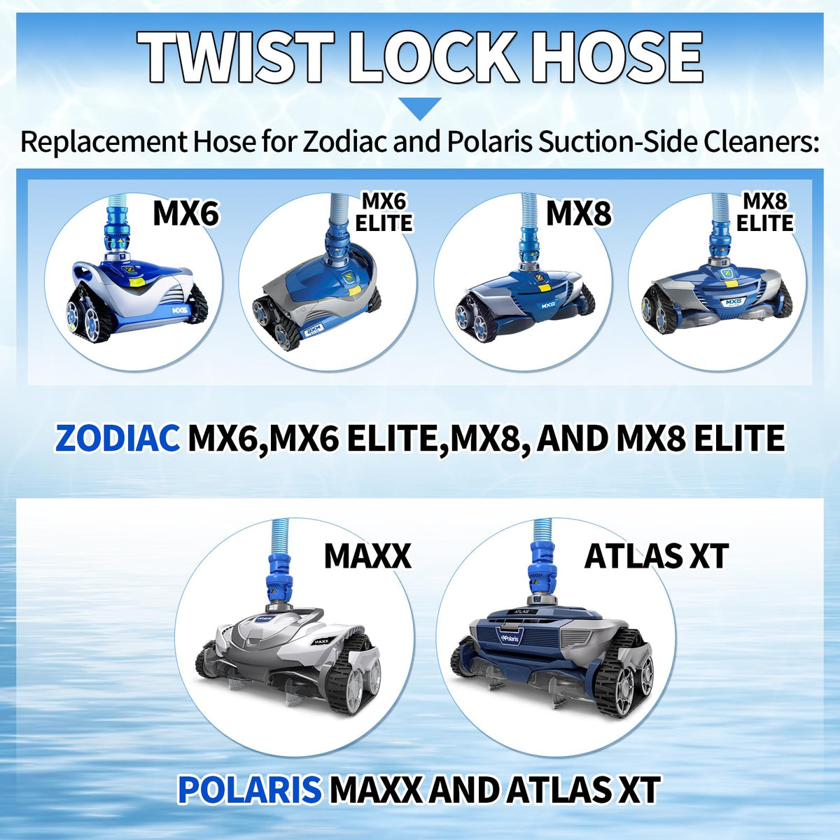 Boltigen 39-inch hose covers larger pool areas with flexible performance.