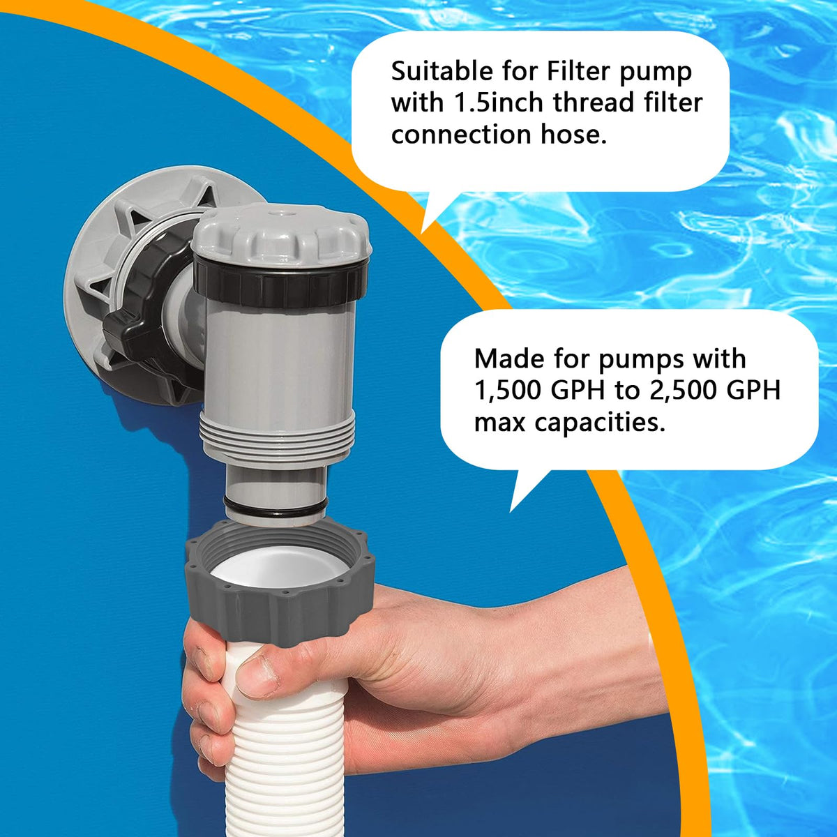 Boltigen hose kit suits above-ground pools, hot tubs, and spas.