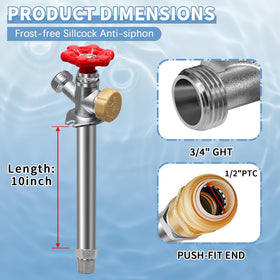 Boltigen 1/2 inch inlet compatible with PEX, CPVC, PE-RT, copper.