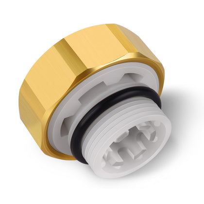 Boltigen outdoor faucet repair kit brass cap close-up showing durable sealing for leaks