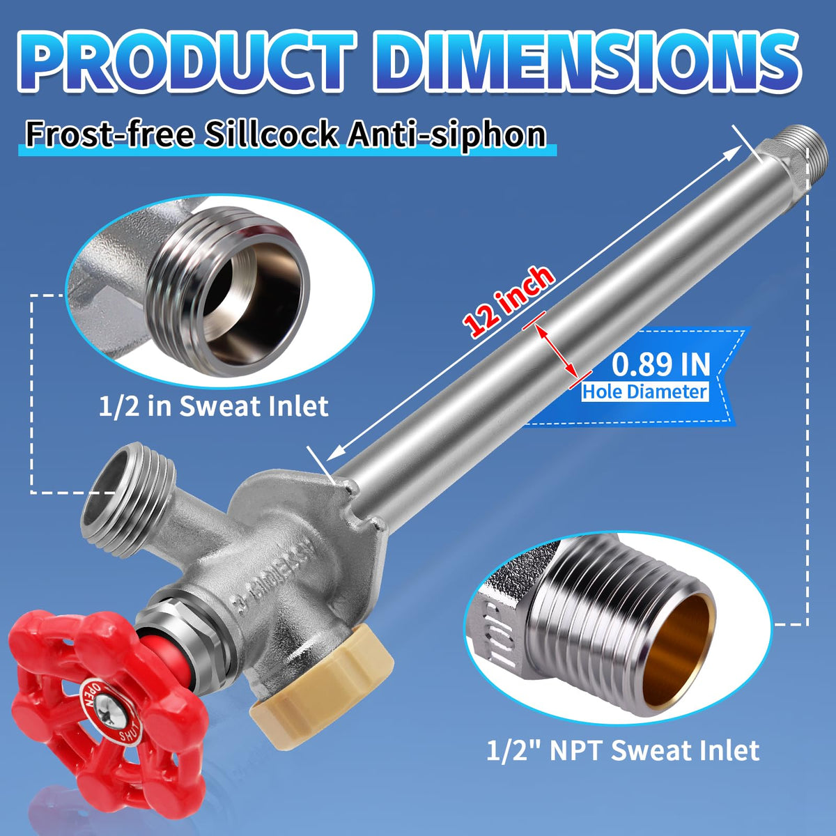 Boltigen outdoor faucet with hose bib design enabling easy hose attachment