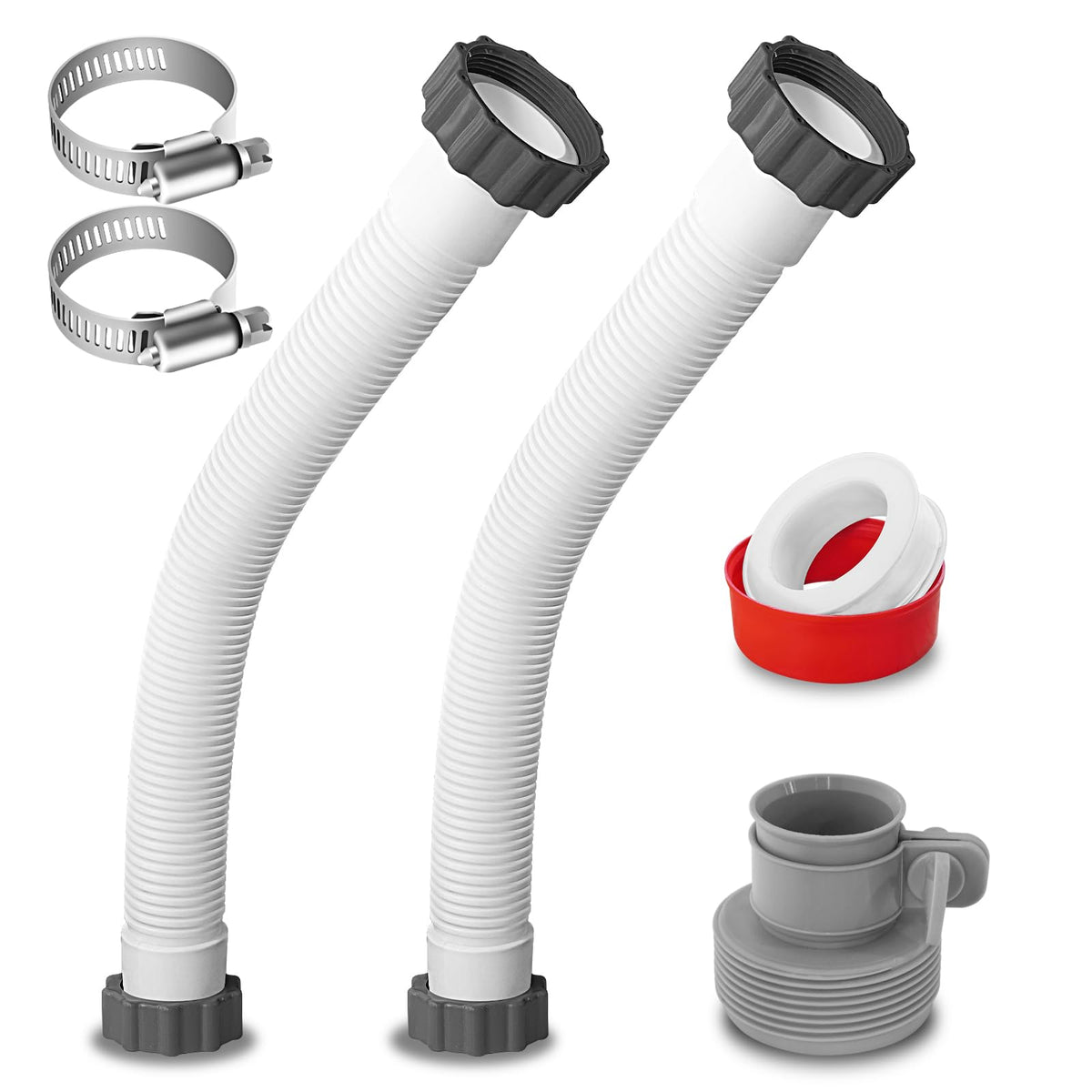 Boltigen pool hose 20in enabling flexible pump placement and steady water flow.