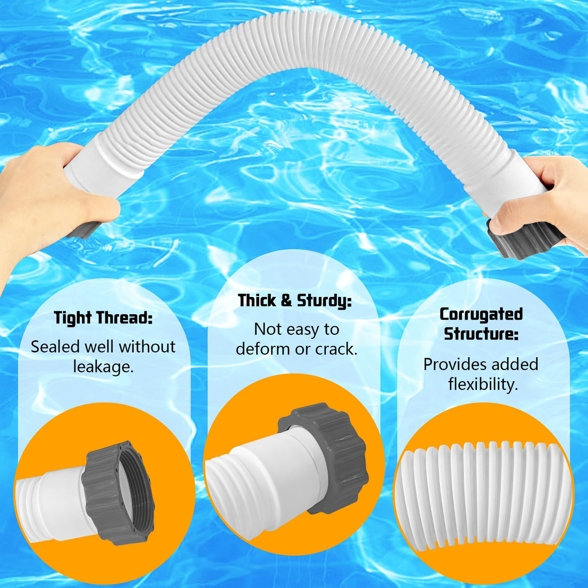 Boltigen 2-pack hose kit for replacement in filter pumps