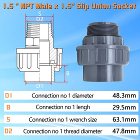 Boltigen PVC adaptor with threaded end ready for Teflon tape installation.