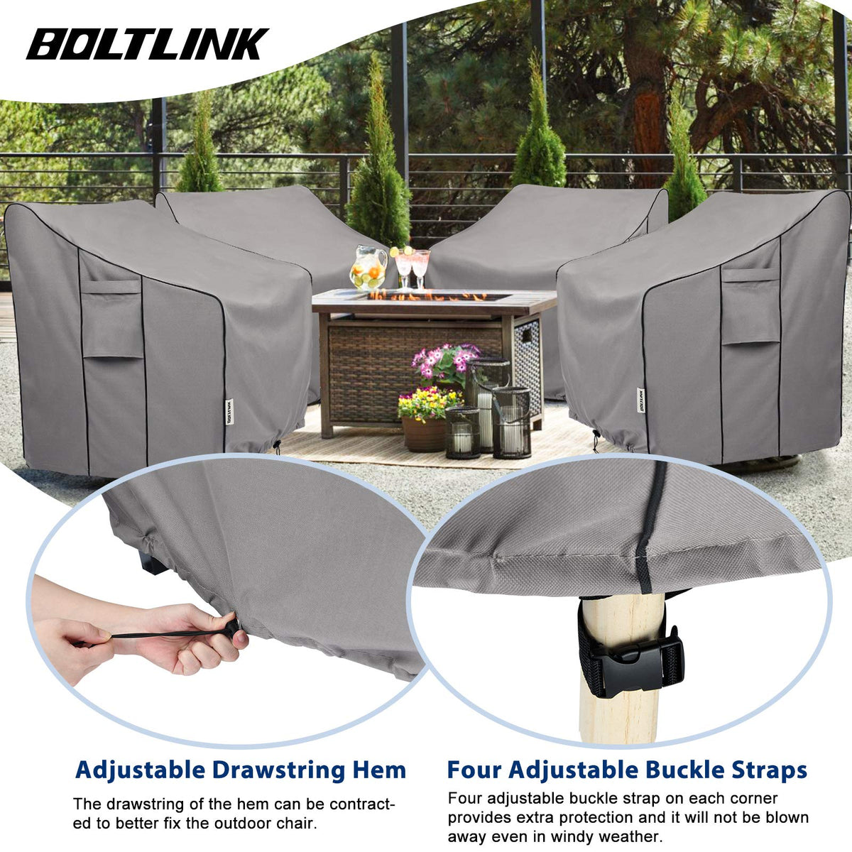 BOLTLINK chair cover air vents promote airflow and dryness