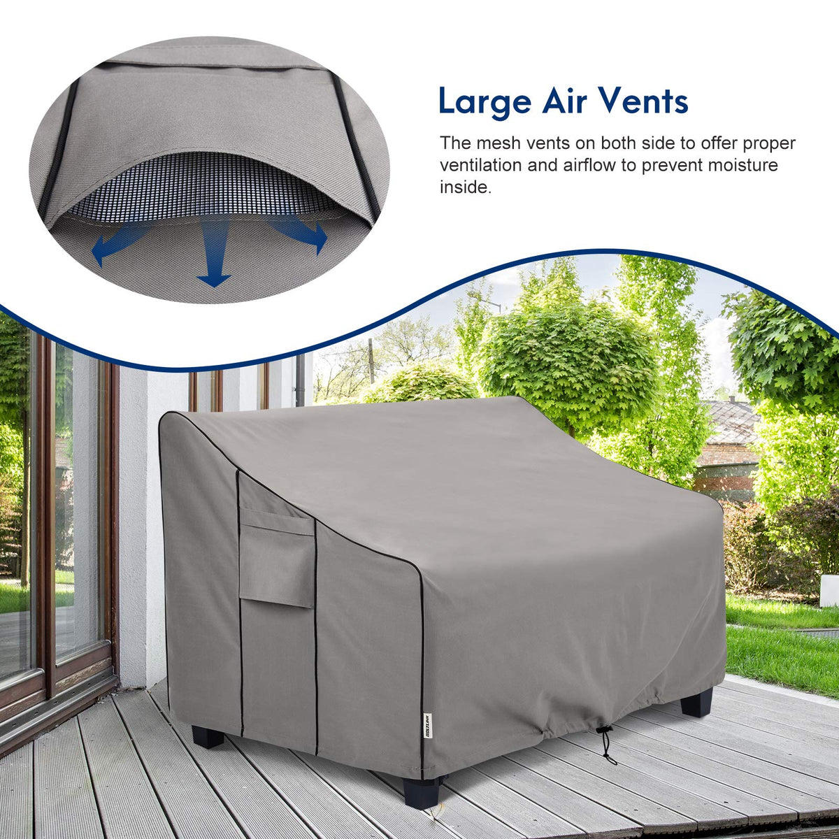 BOLTLINK cover with side mesh vents promotes airflow and reduces moisture buildup