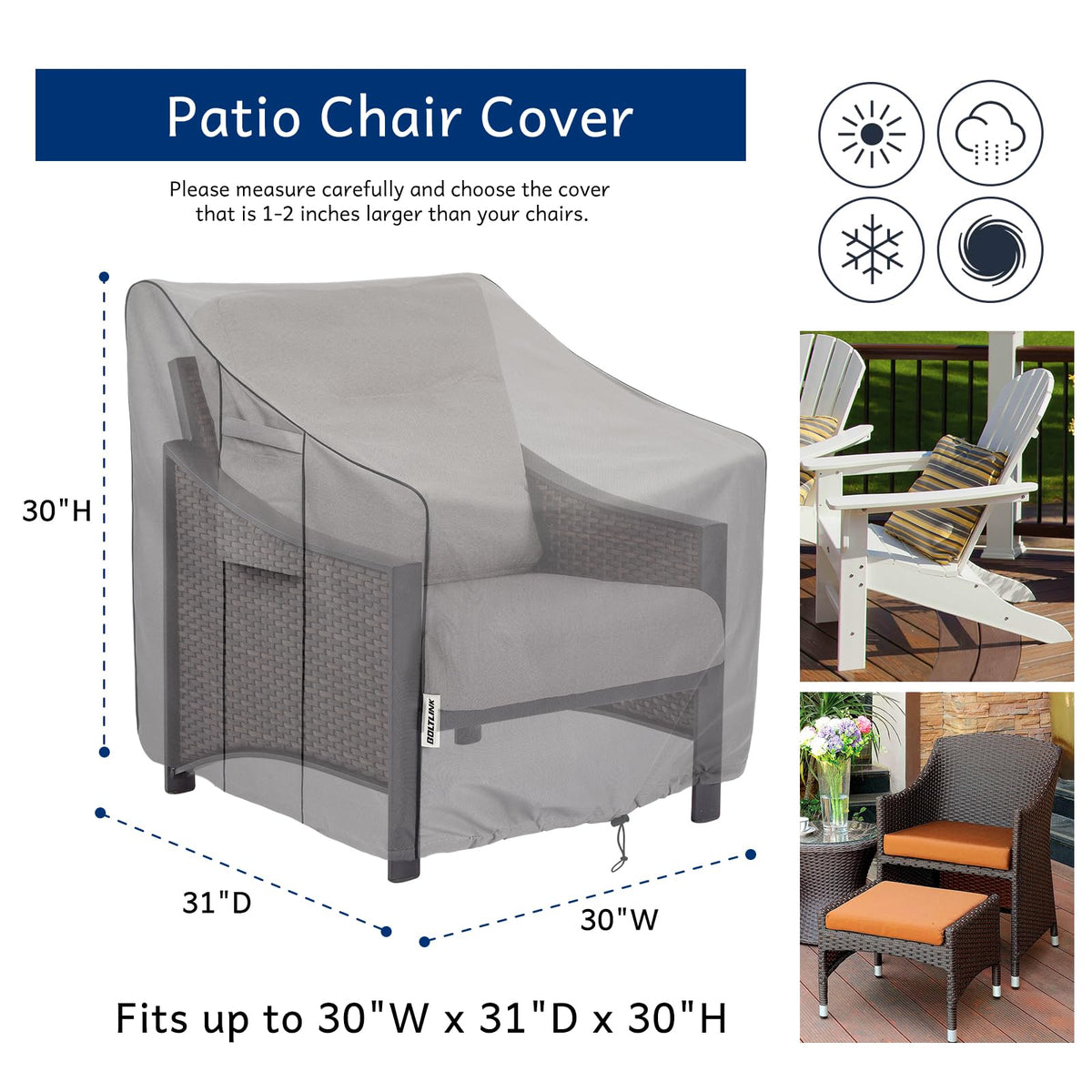 Boltlink outdoor furniture cover offers all-weather protection against debris and weather.