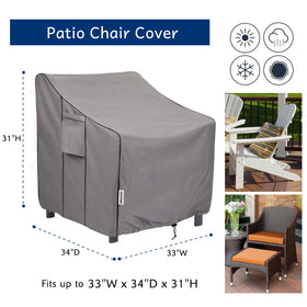 BOLTLINK windproof strap system on chair cover keeps furniture secure on windy days.