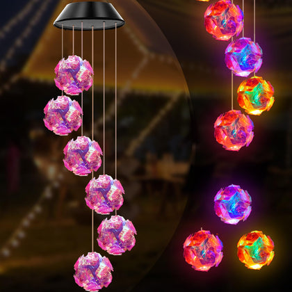 Bolunlun hanging solar lights show color-changing glow for enchanting garden evenings.