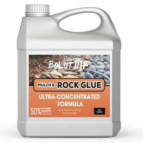 Bolutdif mulch glue 34oz bottle close-up showing easy, secure landscape bonding.