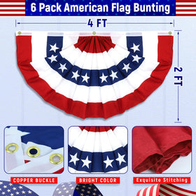 Bolvinaso American flag bunting outdoors with fade-resistant colors