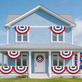 Bolvinaso porch railing display bunting with sturdy grommets for hanging