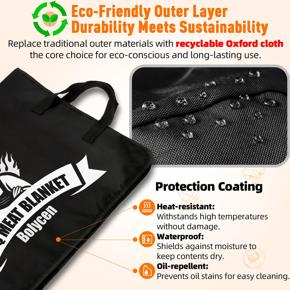 Bolycen blanket is easy to clean with wipe-down or dishwasher.