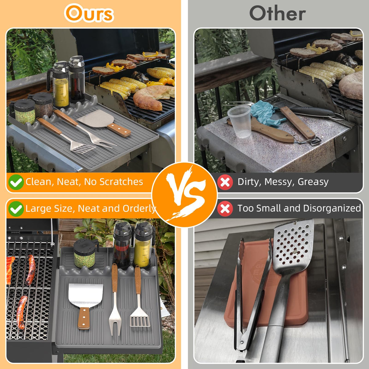 Bolycen silicone drip pad protects counters from sauces during cooking.