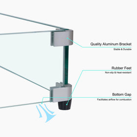 BOMINICA wind guard with thick tempered glass for durability.