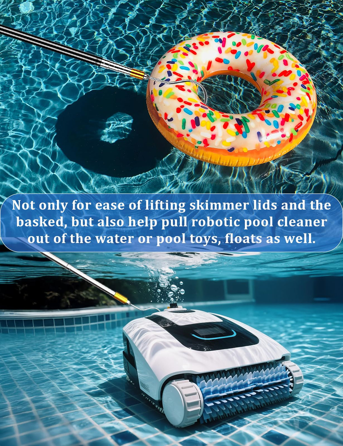 Bomis pool lid basket lift tool for safe removal