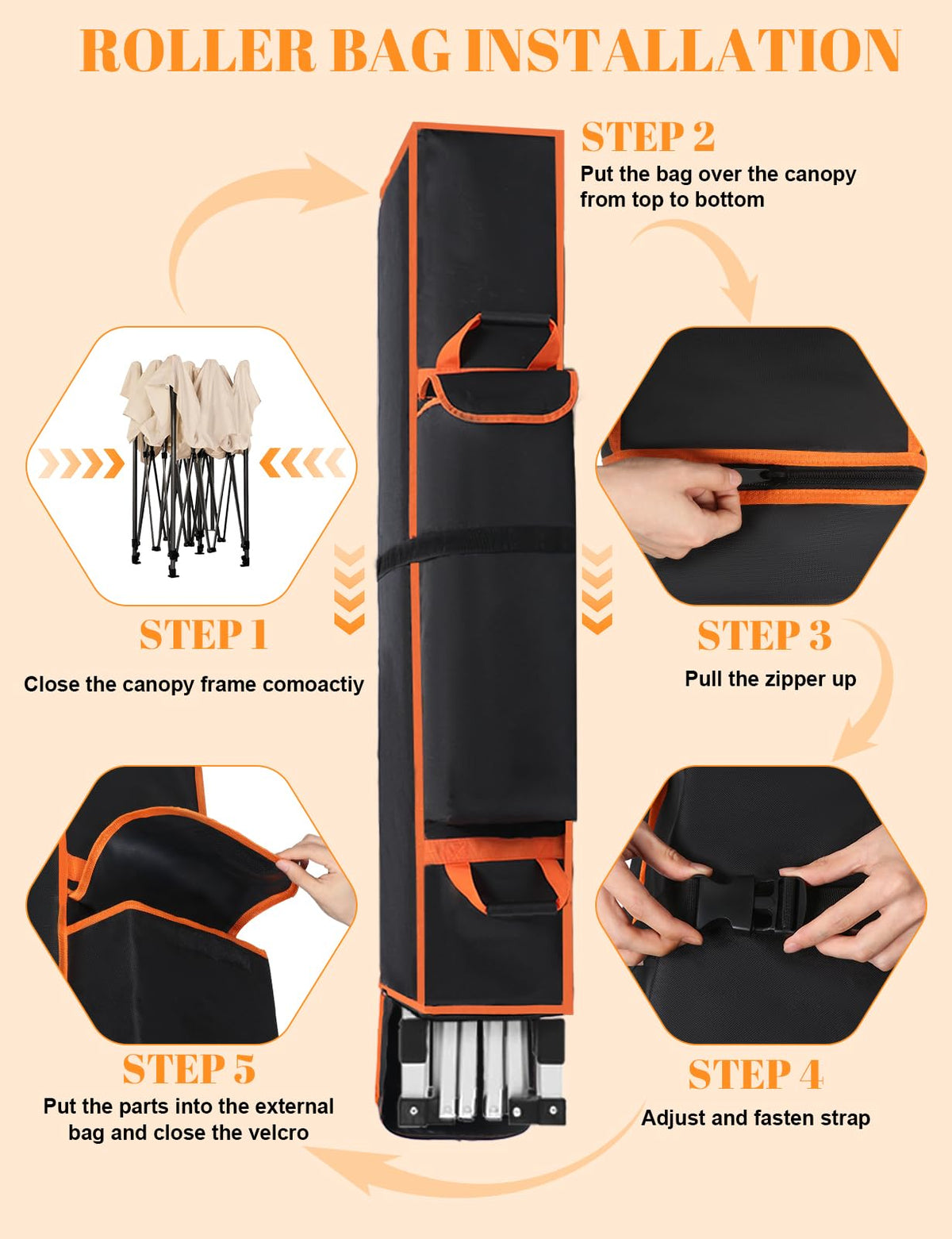 Bomis tent bag uses heavy-duty 800D waterproof fabric for reliable weather protection.