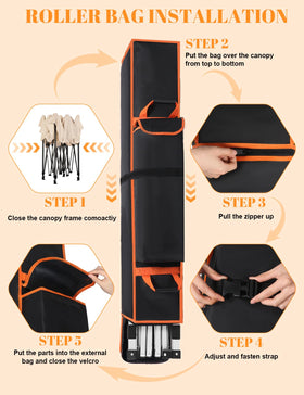 Bomis tent bag rubber top handle for comfortable carry.